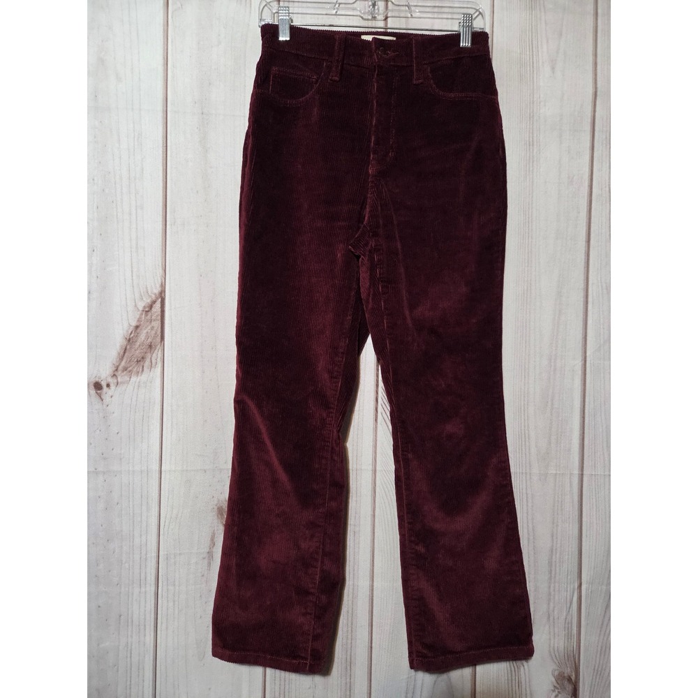 Universal Thread Womens High Rise Ankle Bootcut Corduroy Pants Burgundy 4R